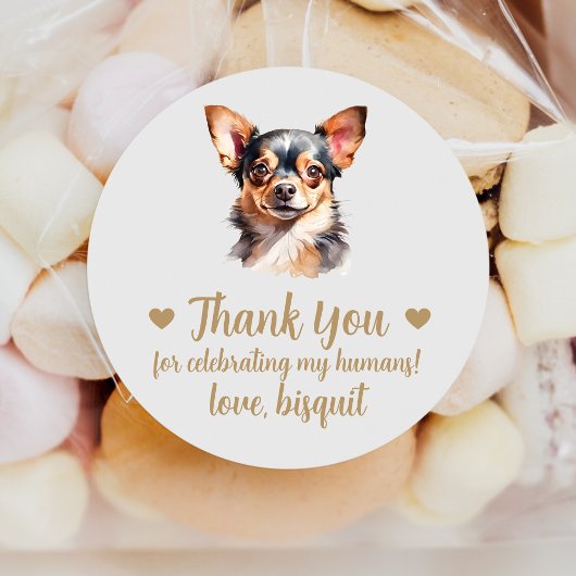 Custom Chihuahua Dog Wedding Favor Stickers