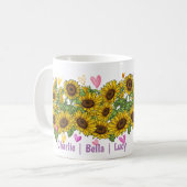 Custom Chihuahua Lover Sunflower Trainer Floral Koffiemok (Voorkant links)