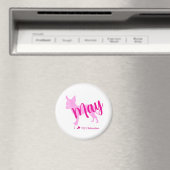 Custom Chihuahua Magnet Pastel Pink Silhouette (Insitu (Vaatwasser))
