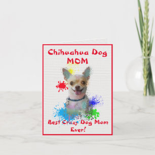 Custom Chihuahua Moeder Beste Gek Hond Dame Digita Kaart