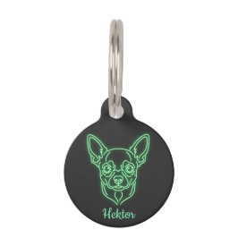 Custom Chihuahua Neon Glow Personalized Huisdierpenning