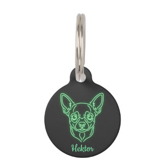 Custom Chihuahua Neon Glow Personalized Huisdierpenning