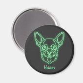 Custom Chihuahua Neon Glow Personalized Magneet (Voorkant / Achterkant)