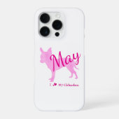 Custom Chihuahua Phone Case  Pstel Pink Silhouette iPhone Hoesje (Achterkant)