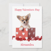 Custom Chihuahua Puppy Heart Box Valentijn Feestdagenkaart (Voorkant)