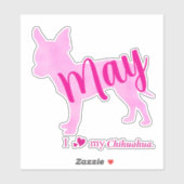 Custom Chihuahua Sticker – Pastel Pink Silhouette (Vel)