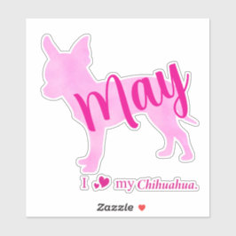Custom Chihuahua Sticker – Pastel Pink Silhouette