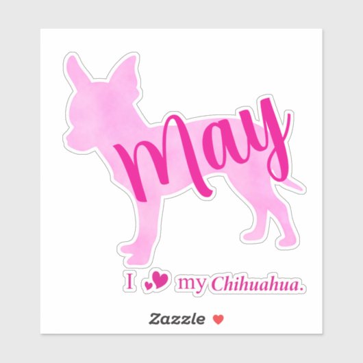 Custom Chihuahua Sticker – Pastel Pink Silhouette (Vel)