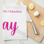Custom Chihuahua towel Pastel Pink Silhouette Theedoek (Quarter Fold)