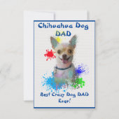 Custom Chihuahua vader hond beste gekke hond vader Bedankkaart (Voorkant)