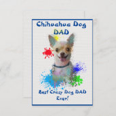 Custom Chihuahua vader hond beste gekke hond vader Bedankkaart (Voorkant / Achterkant)