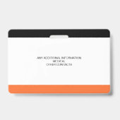 Custom Child Emergency Photo ID Badge voor kindere (Achterkant)