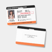 Custom Child Emergency Photo ID Badge voor kindere (Voor- en achterkant)