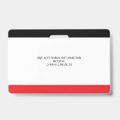 Custom Child Emergency Photo ID Badge voor kindere (Achterkant)