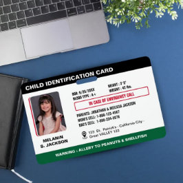 Custom Child Emergency Photo ID Badge voor kindere