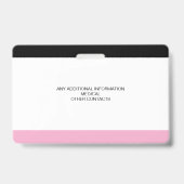 Custom Child Emergency Photo ID Badge voor kindere (Achterkant)