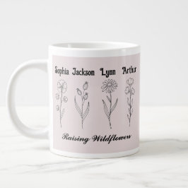 Custom Children Name Wildflower Garden Grote Koffiekop