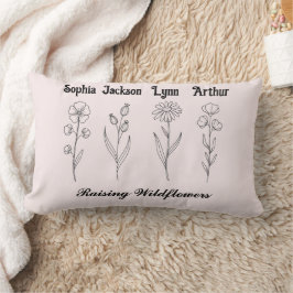Custom Children Name Wildflower Garden Kussen