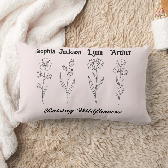 Custom Children Name Wildflower Garden Kussen (Deken)