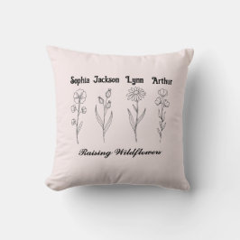 Custom Children Name Wildflower Garden Kussen