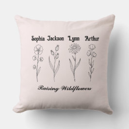 Custom Children Name Wildflower Garden Kussen