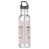 Custom Children Name Wildflower Garden Waterfles (Achterkant)