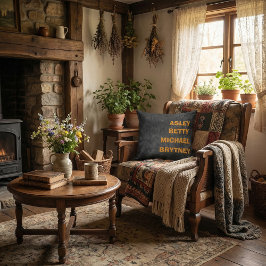 Custom children's name rustic stylish Kussen