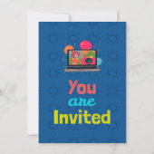 Custom Child's Online Schooling Cartoon Uitnodigin Kaart (Achterkant)