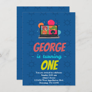 Custom Child's Online Schooling Cartoon Uitnodigin Kaart