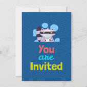 Custom Child's Raccoon Bandit Cartoon Invitation Kaart (Achterkant)