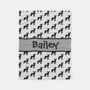 Custom Chinese Crested Dog Silhouette Fleece Deken