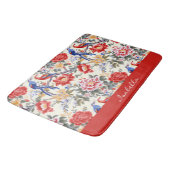 Custom Chinoiserie Aziatische Bloemen Roze Blauw R Badmat (Gekanteld)