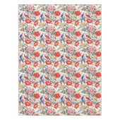 Custom Chinoiserie Aziatische Bloemen Roze Blauw R Tafelkleed (Voorkant)