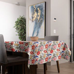 Custom Chinoiserie Aziatische Bloemen Roze Blauw R Tafelkleed