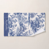 Custom Chinoiserie Patroon Pagode Blauw Wit Bad Handdoek (Handdoek)