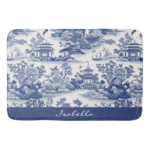 Custom Chinoiserie Patroon Pagode Blauw Wit