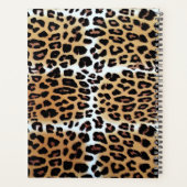 Custom Chique Elegant Bruin Zwart Wit Luipaard Planner (Achterkant)