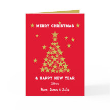 Custom Chique Rood & Goud Glitter Sterren Kerstmis