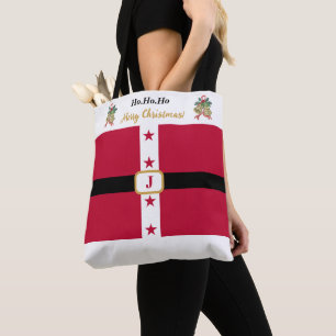 Custom Chique Rood Wit Sinterklaas Outfit Kerstmis Tote Bag