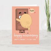 Custom Choco & Pancake Happy Wedding Jubileum Kaart (Voorkant)