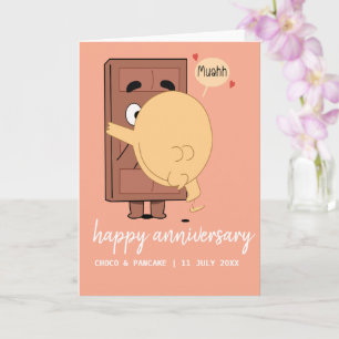 Custom Choco & Pancake Happy Wedding Jubileum Kaart