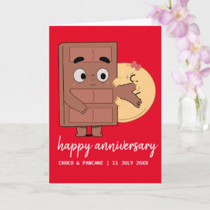 Custom Choco & Pancake Happy Wedding Jubileum Kaart