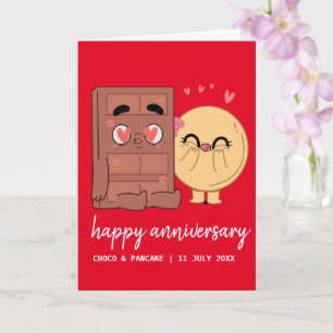 Custom Choco & Pancake Happy Wedding Jubileum Kaart