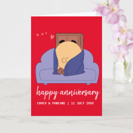 Custom Choco & Pancake Happy Wedding Jubileum Kaart