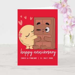 Custom Choco & Pancake Happy Wedding Jubileum Kaart