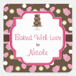 Custom Chocolade Cupcake en Cake bakken Stickers