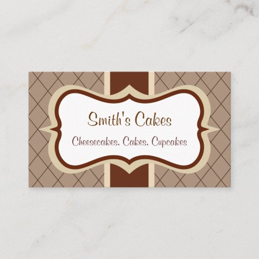 Custom Chocolate Argyle Visitekaartje (Voorkant)