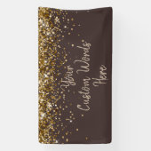 Custom Chocolate Brown Khaki Birthday Photo Booth Spandoek (Verticaal)
