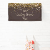 Custom Chocolate Brown Khaki Birthday Photo Booth Spandoek (Insitu)