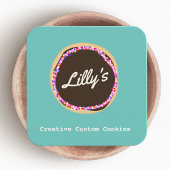 Custom Chocolate Cookie Logo Vierkante Visitekaartje